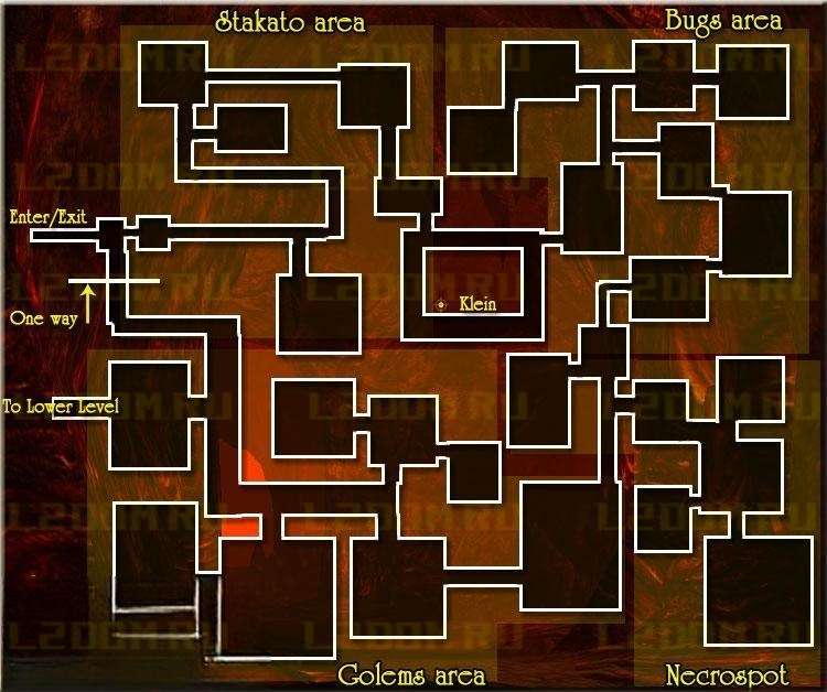 Forge of the Gods map Upper level - карта Кузня Богов верхний уровень