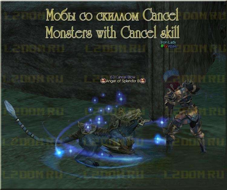 Мобы со скиллом Cancel - Monsters with Cancel skill